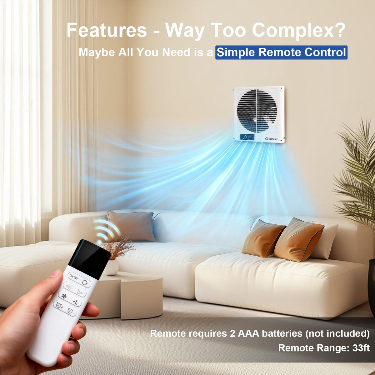 8" Reversible Through Wall Fan with Remote E79775