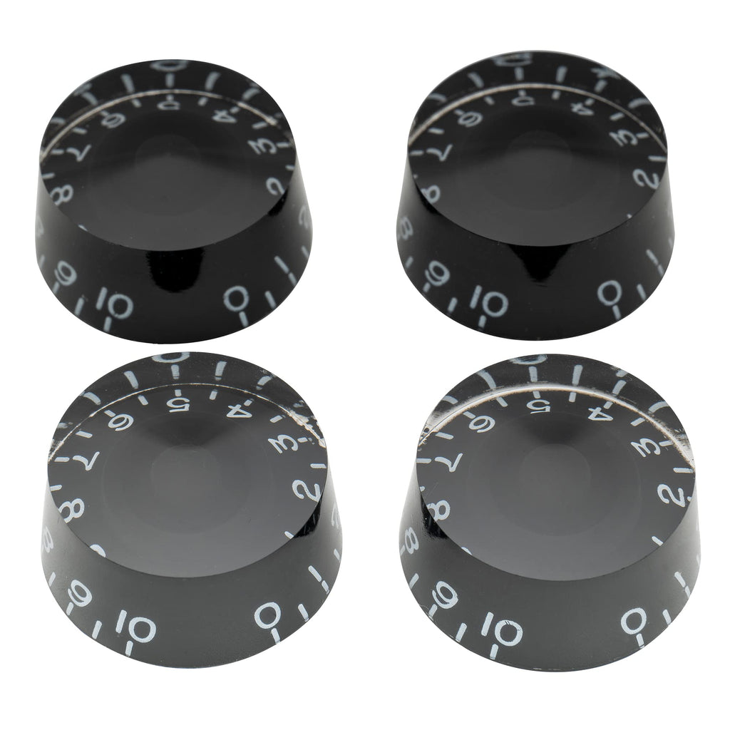 Black 4Pcs Guitar Knobs F704
