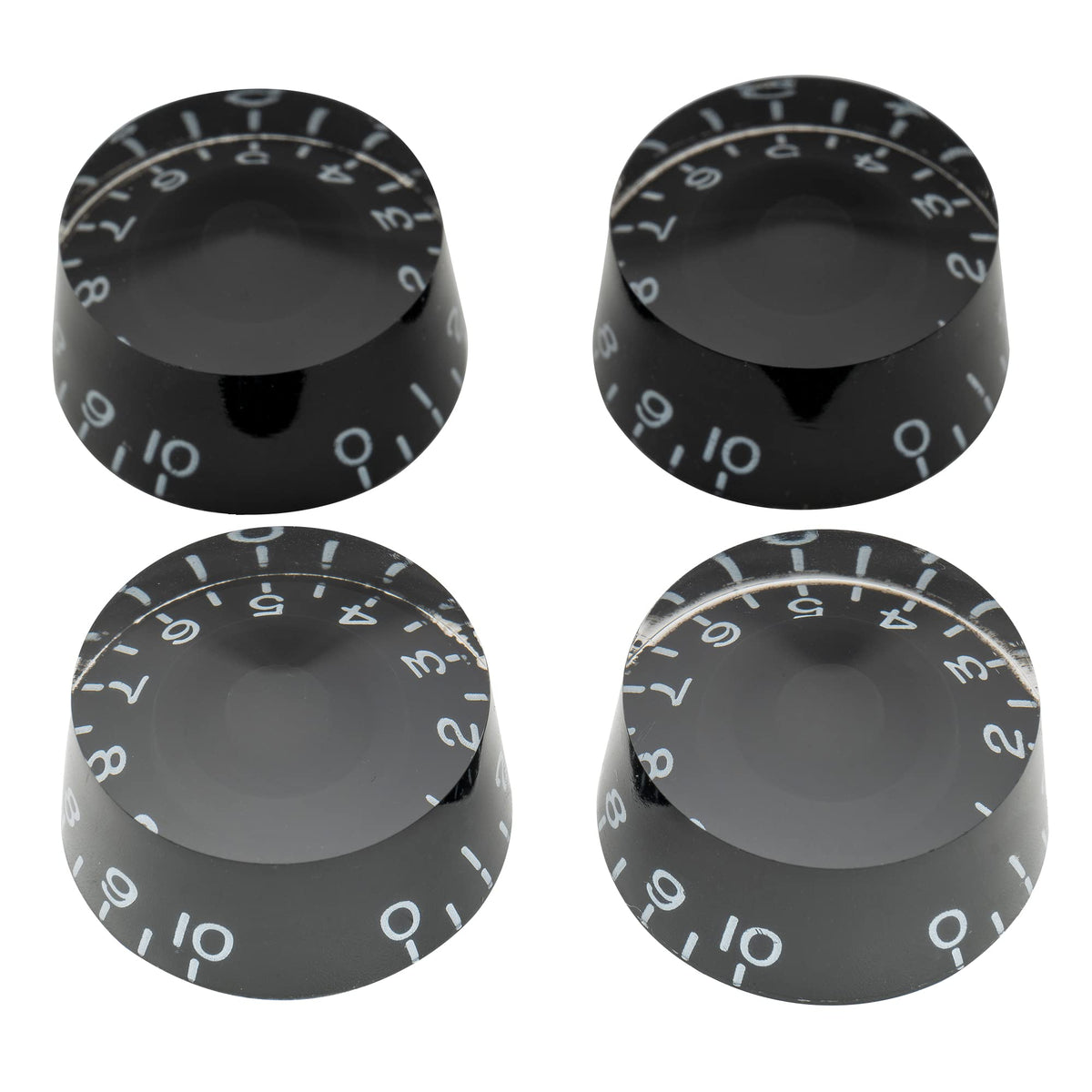 Black 4Pcs Guitar Knobs F704
