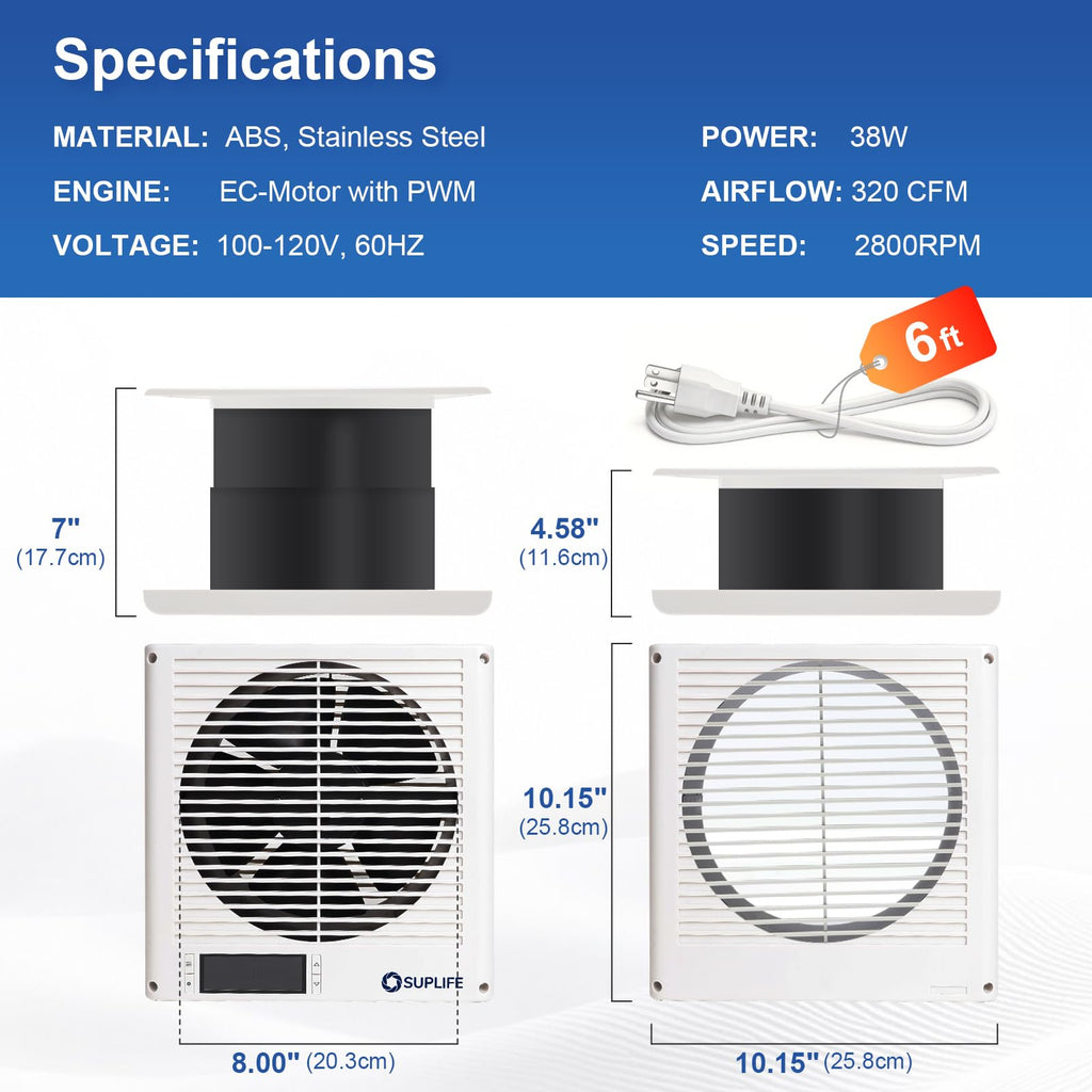 8" Reversible Through Wall Fan with Remote E79775