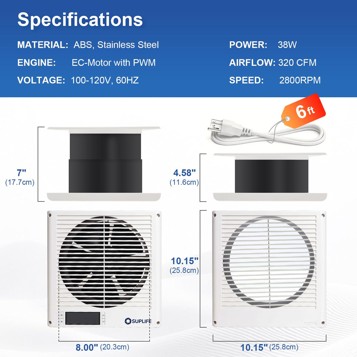 8" Reversible Through Wall Fan with Remote E79775