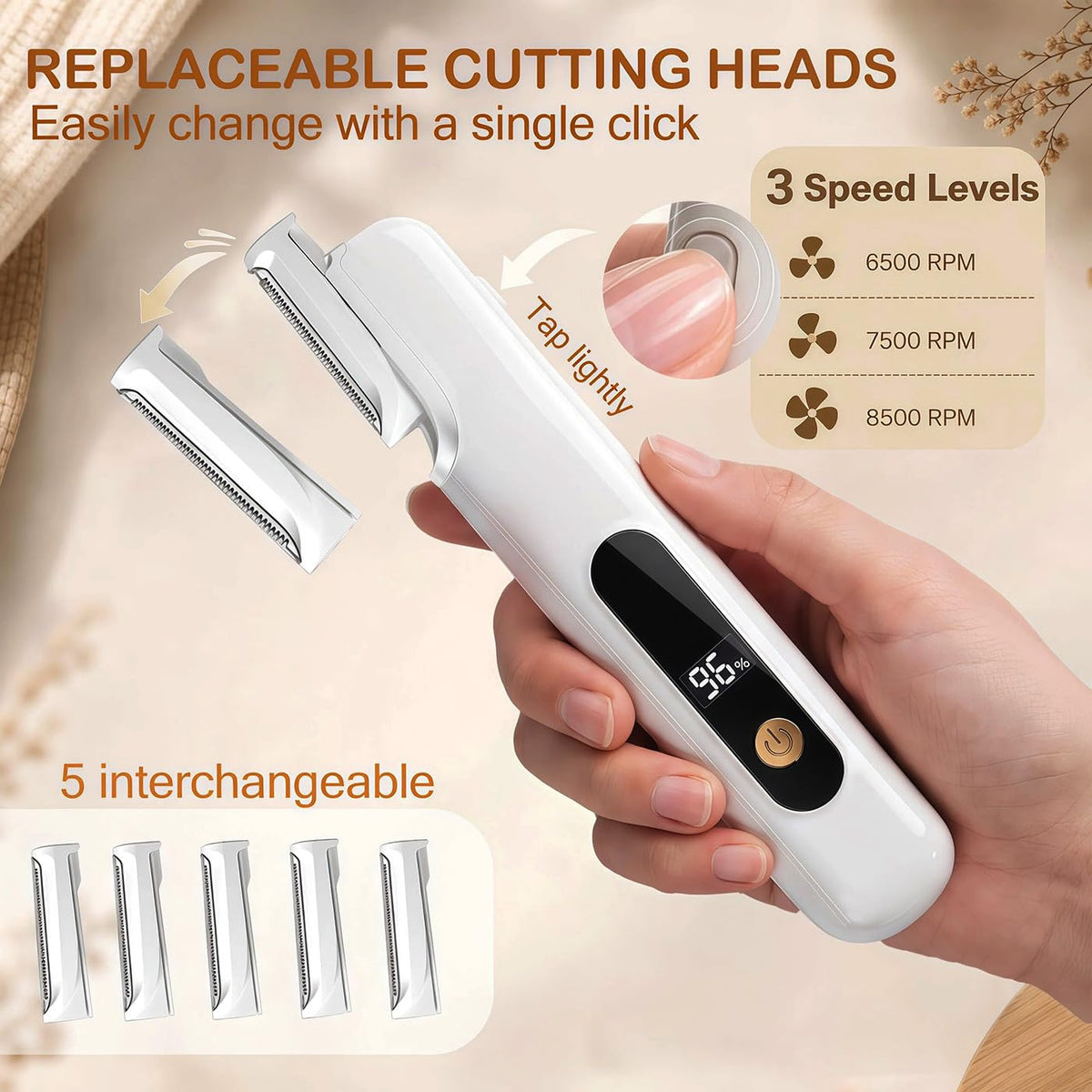Sonic Dermaplane Razor with 5 Refill Blades T658014