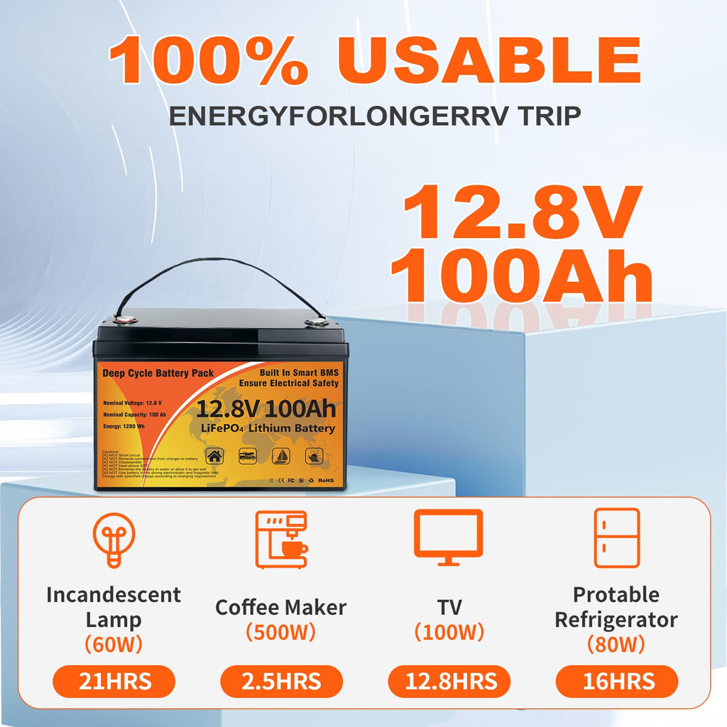 12V 100Ah LiFePO4 Deep Cycle Battery J723