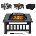 32 Inch Square Steel Wood Burning Fire Pit I165956