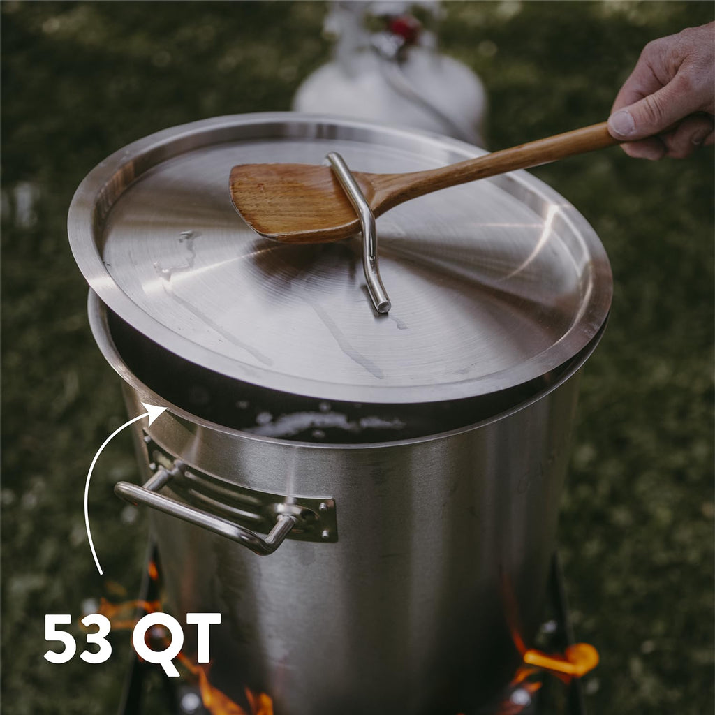 Stainless Steel 53qt Stockpot with Basket and Lid J305