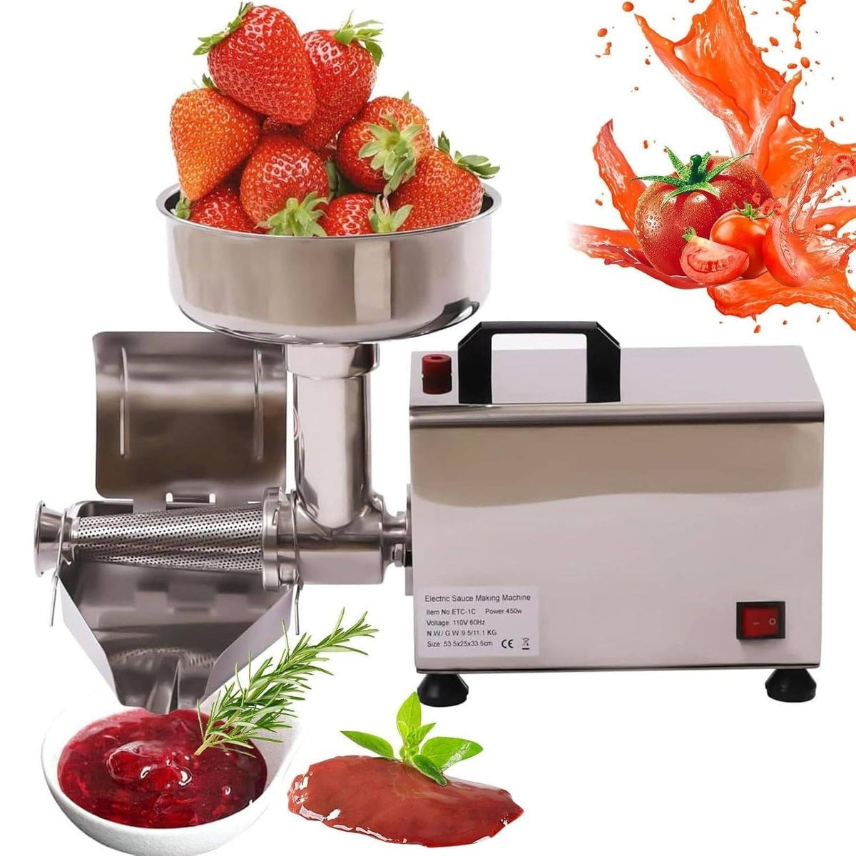 450w Stainless Steel Electric Tomato Strainer Machine A362801