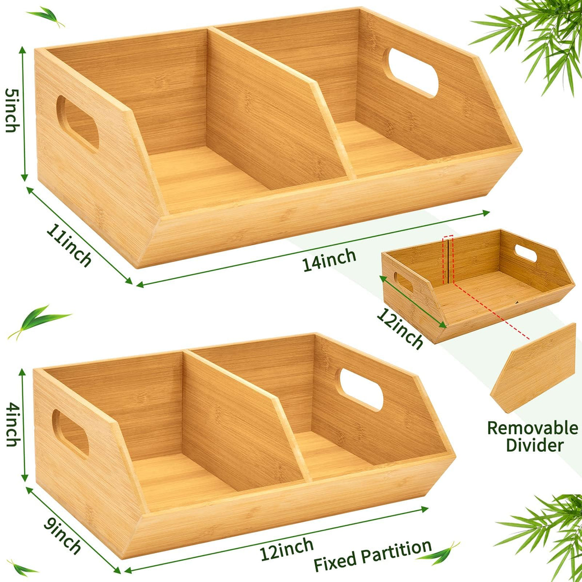 2 Set Bamboo Storage Bins A61556