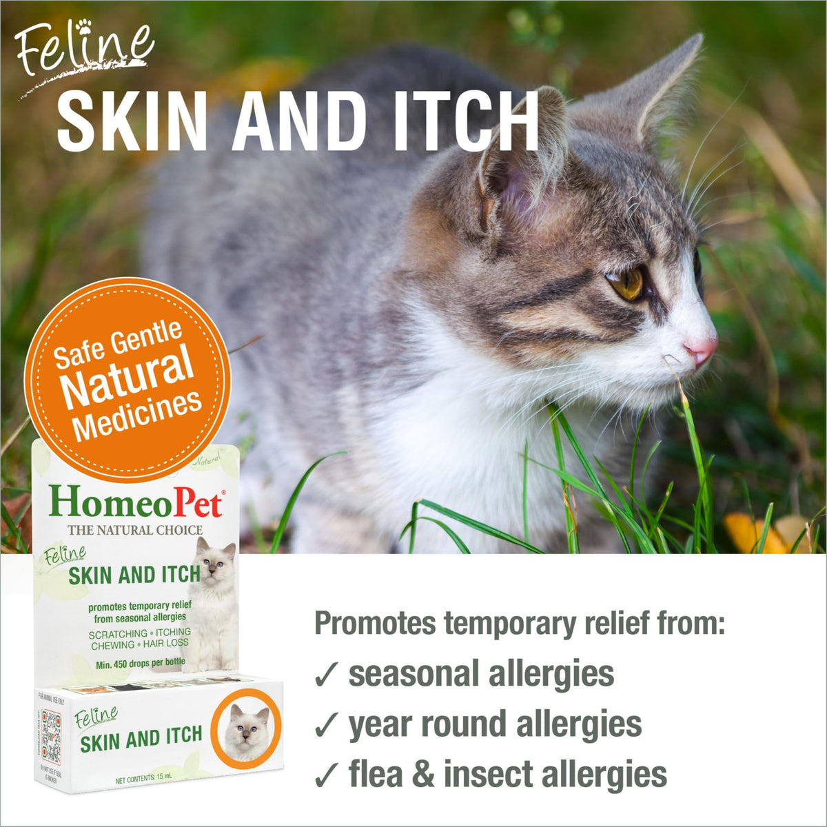 Feline Skin and Itch Supplement 15 Milliliters B874