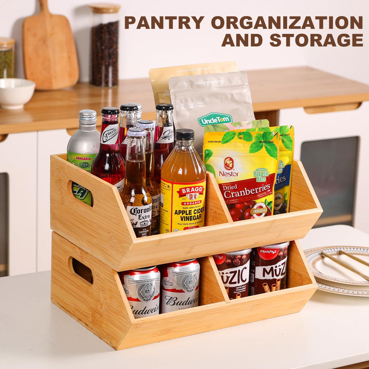 2 Set Bamboo Storage Bins A61556