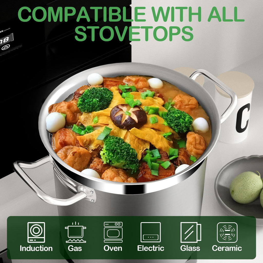 40 Quart Stainless Steel Stockpot with Lid C861767
