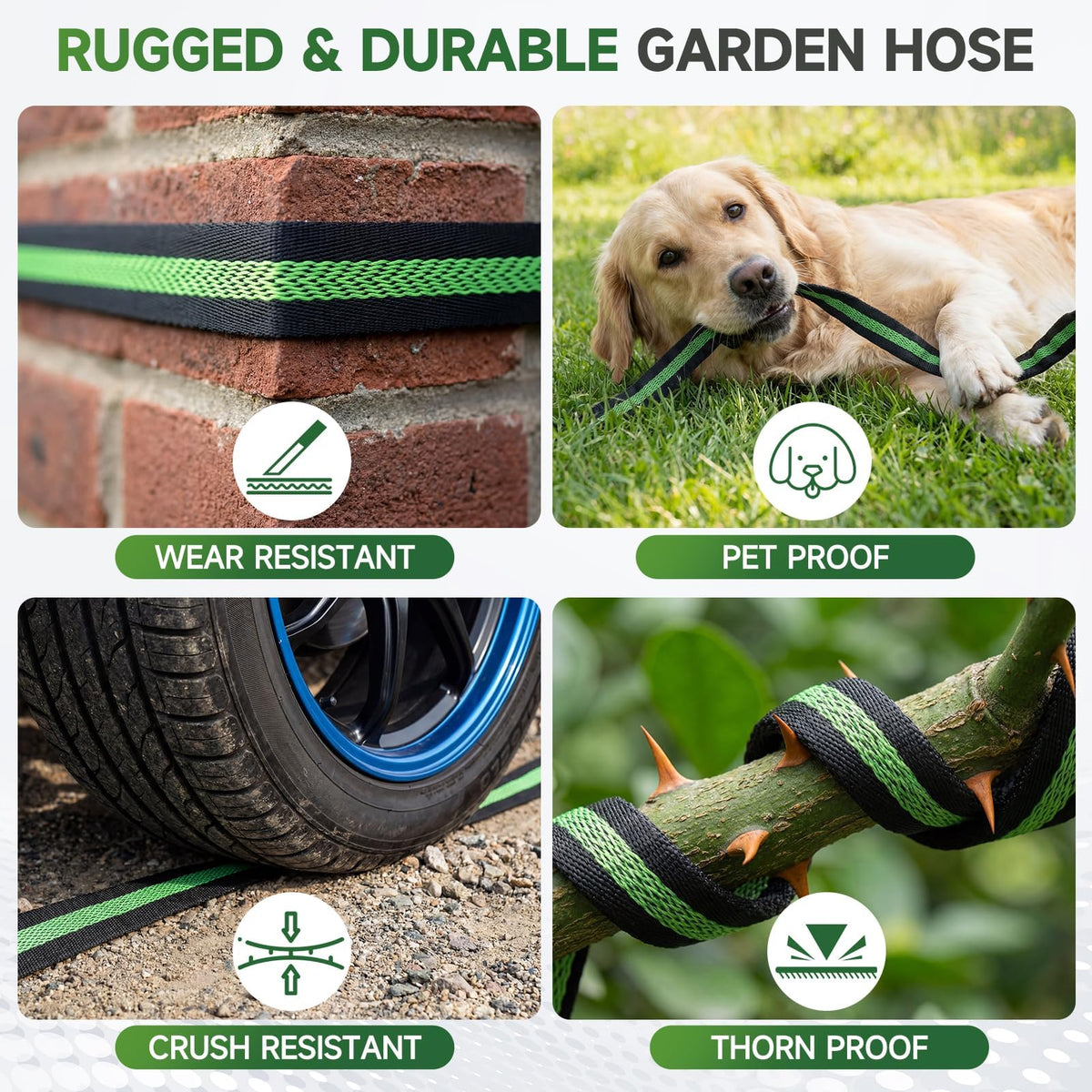 100 ft Flexible Non-Expanding Kink Free Garden Hose T648887