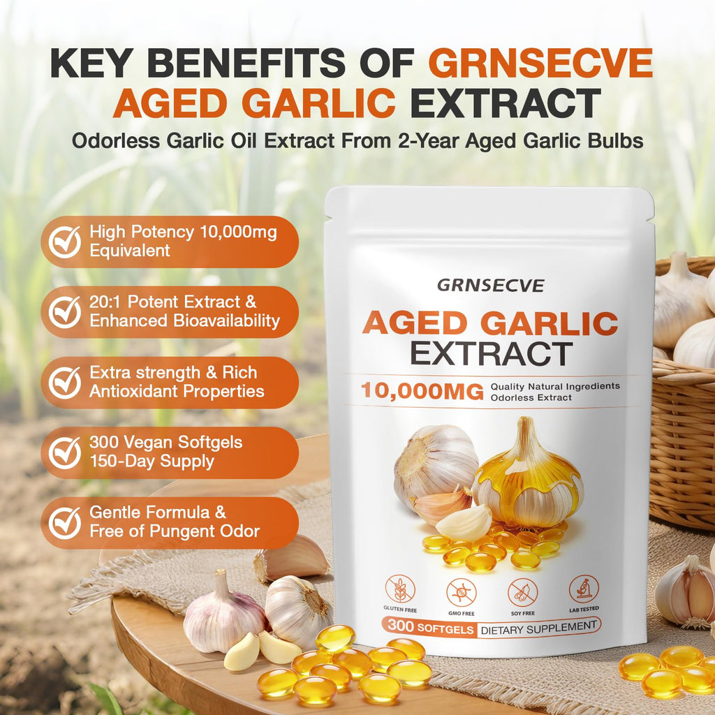 Odorless Garlic Capsules 10,000mg 300 Softgels M33833