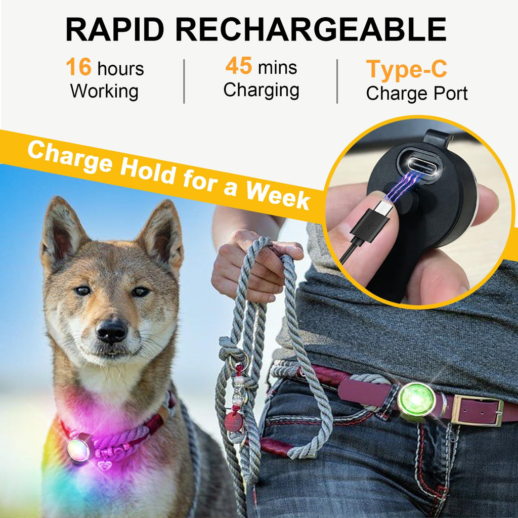 2-Pack Rechargeable Dog Collar Lights D127