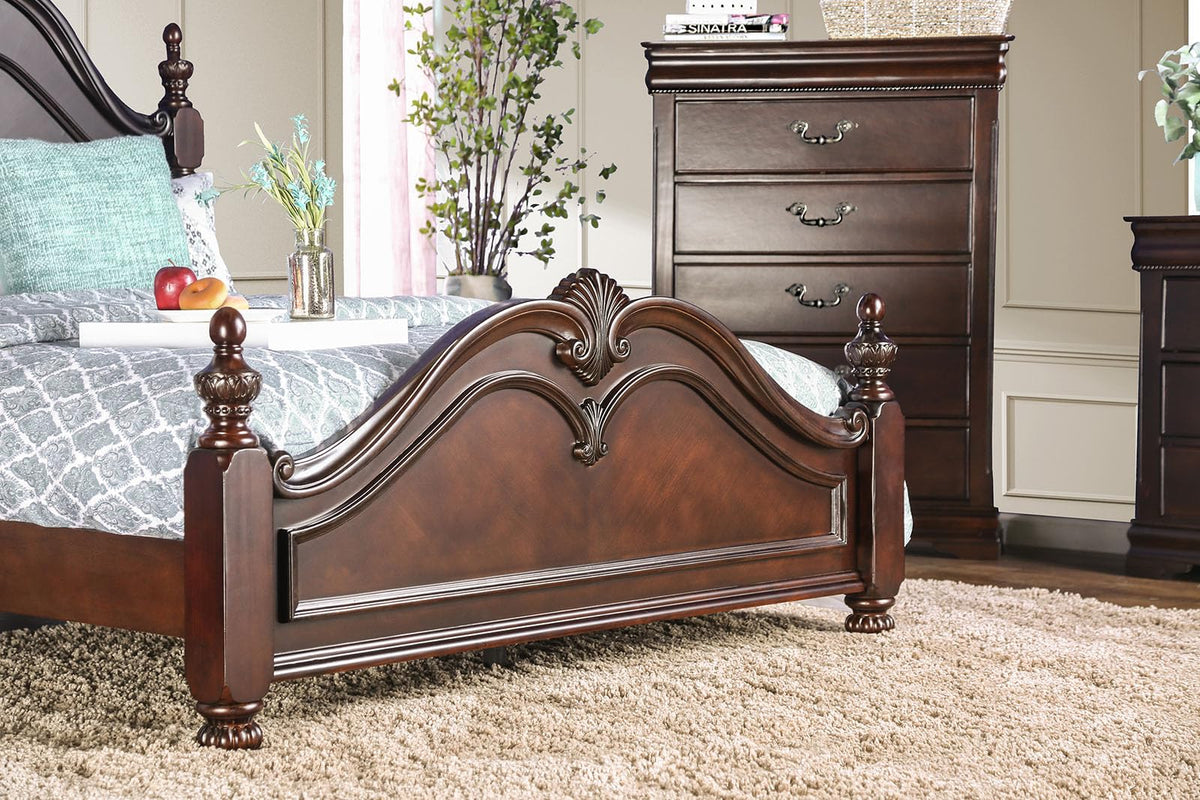 Cherry Wood Low Post Bed California King O607