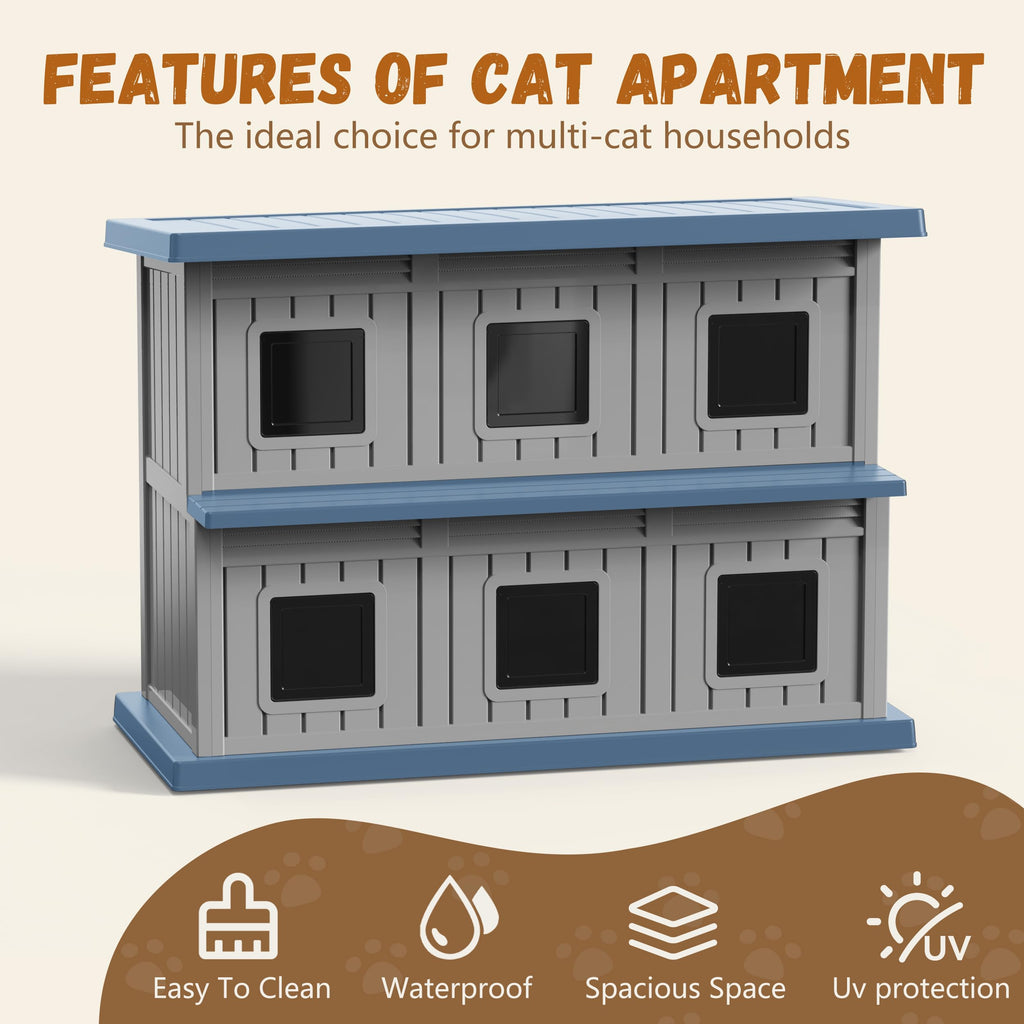 Resin Double-Decker Outdoor Cat House C28882