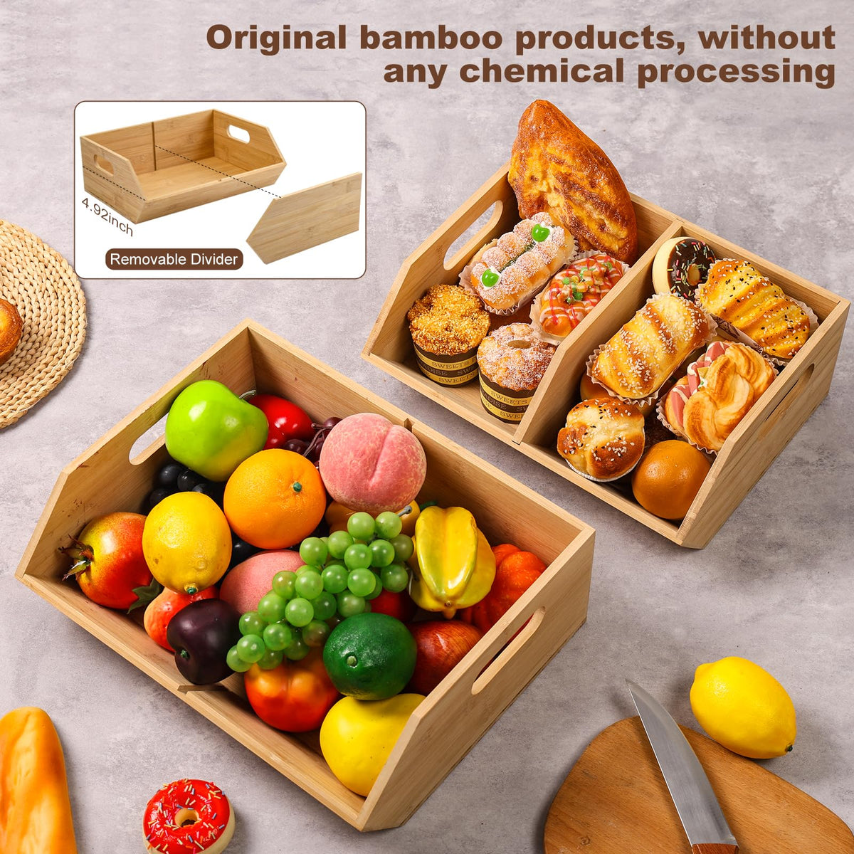 2 Set Bamboo Storage Bins A61556