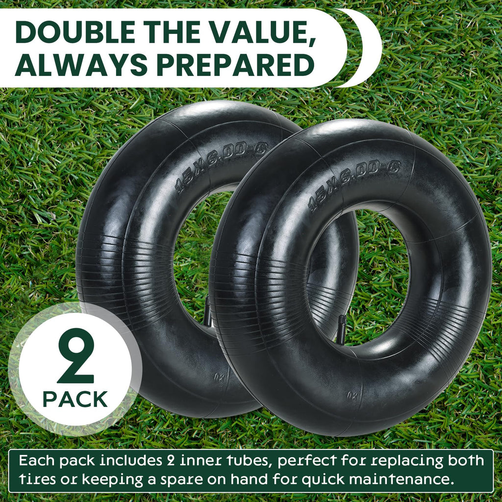2 Pack 15 x 6.00-6" Inner Tubes with TR-13 Valve Stem N1823