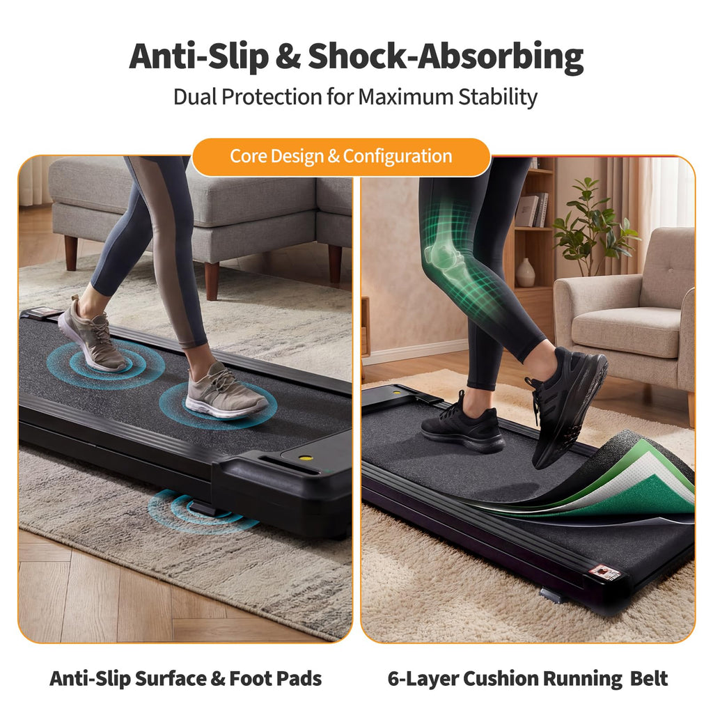 Black Portable 3-in-1 Walking Pad Treadmill U4208