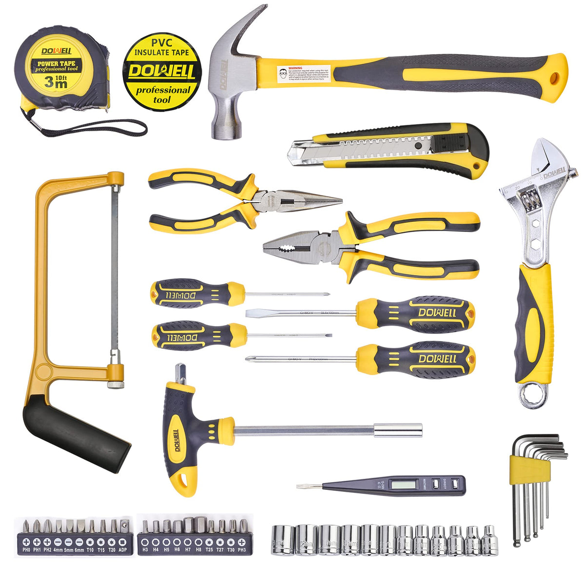 49-Piece Hand Tool Set with Plastic Tool Box D4977