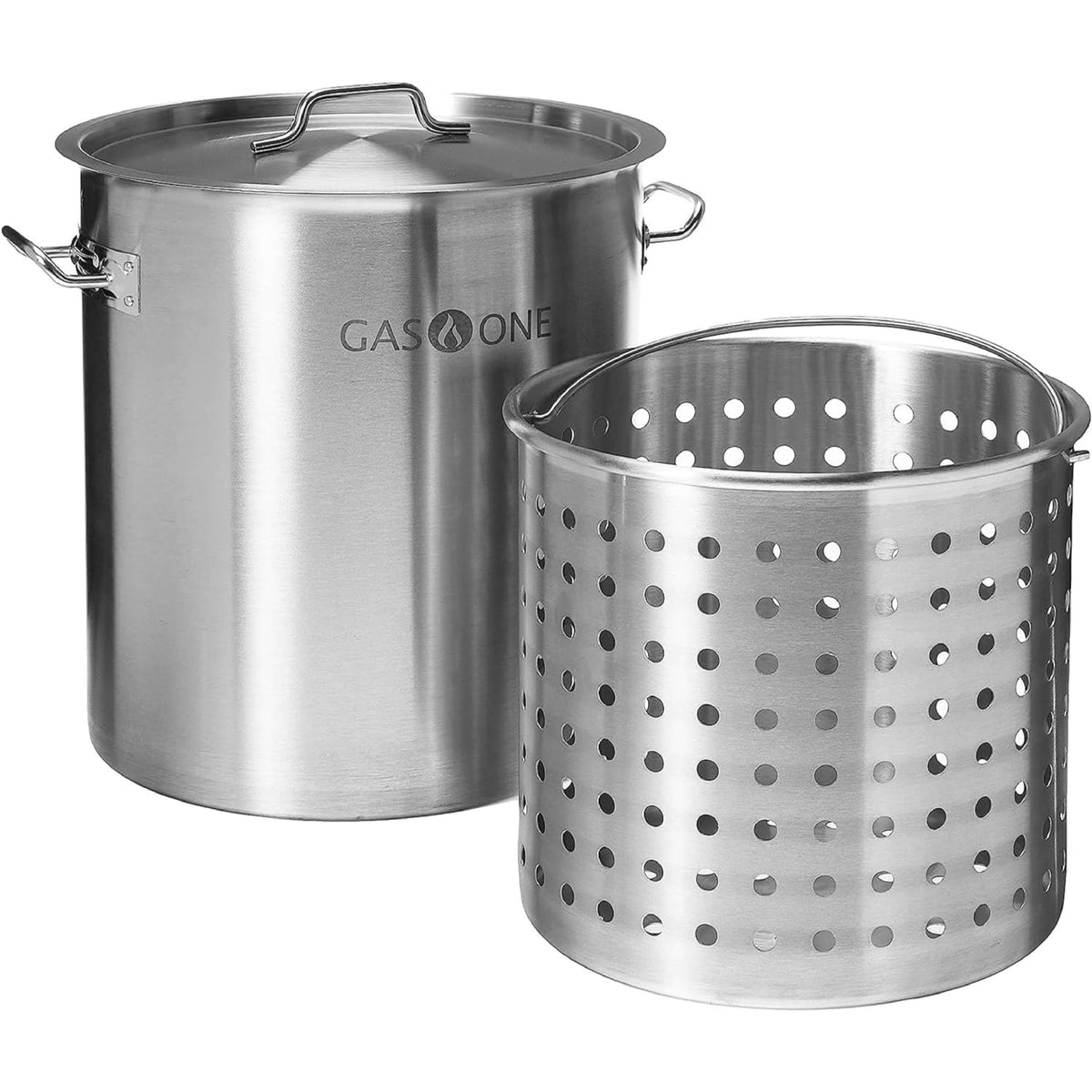 Stainless Steel 53qt Stockpot with Basket and Lid J305