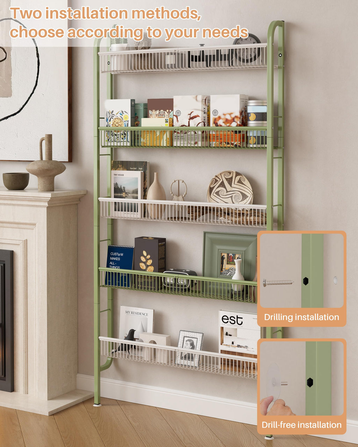Narrow 5-Tier Bathroom Storage Rack T6186