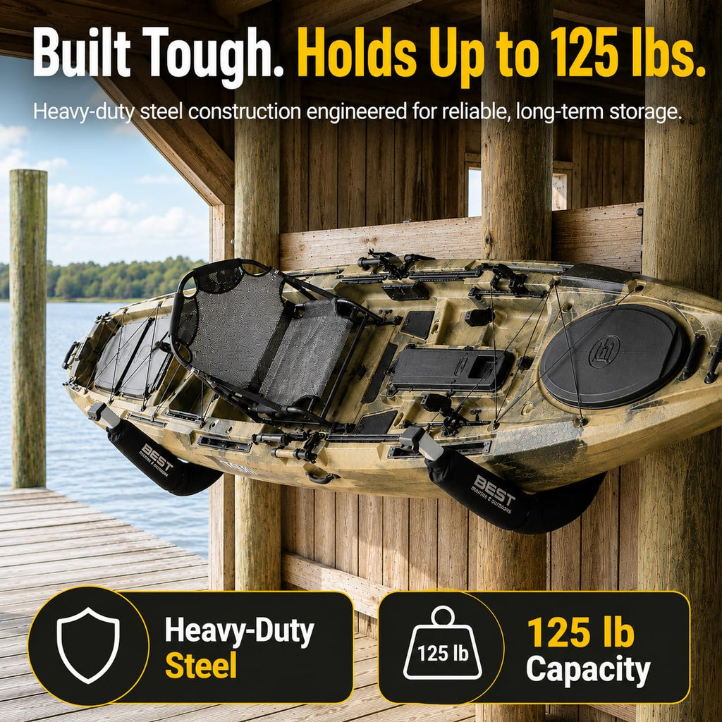 Kayak Wall Mount Storage Rack, Heavy Duty Steel, 125LB Capacity L245236
