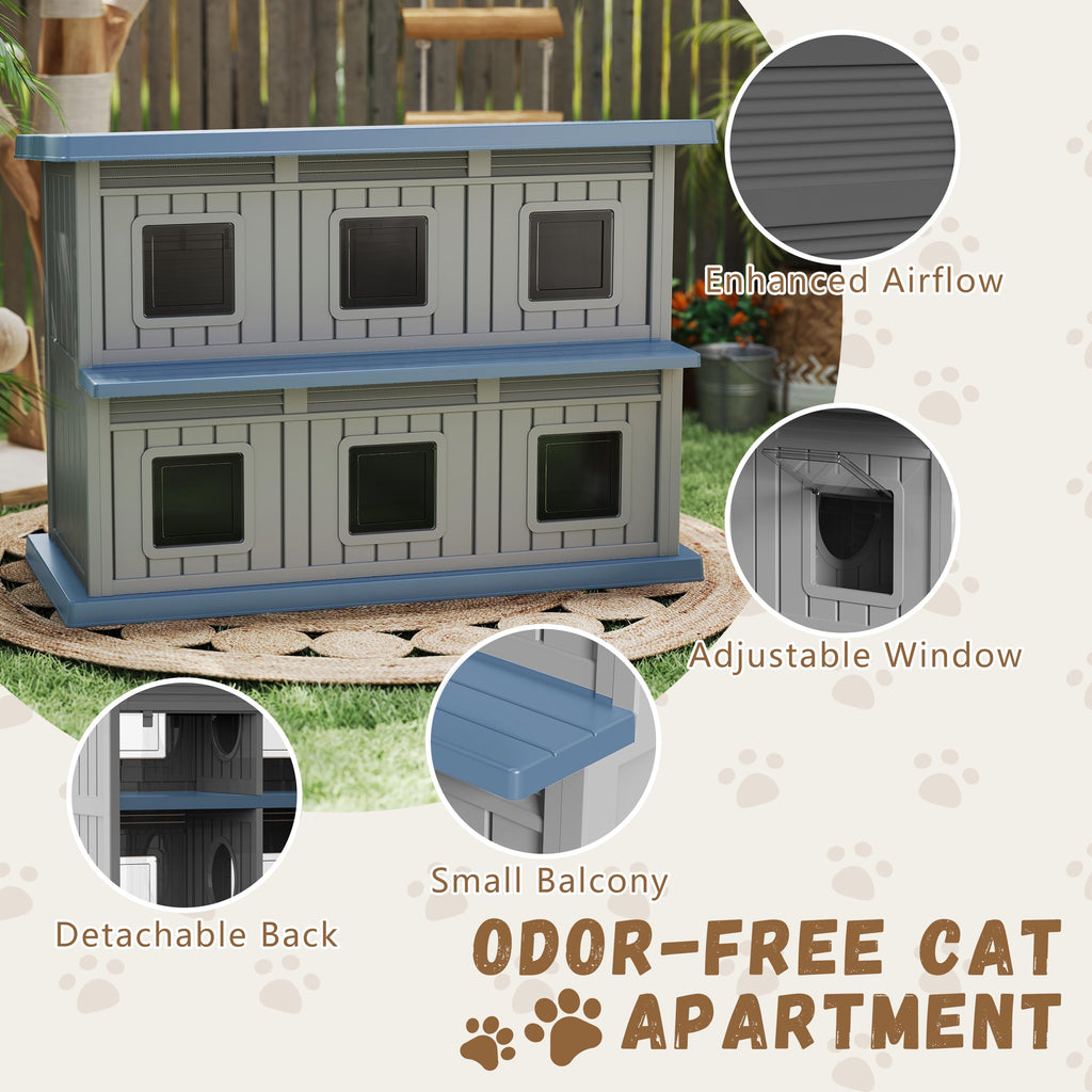 Resin Double-Decker Outdoor Cat House C28882