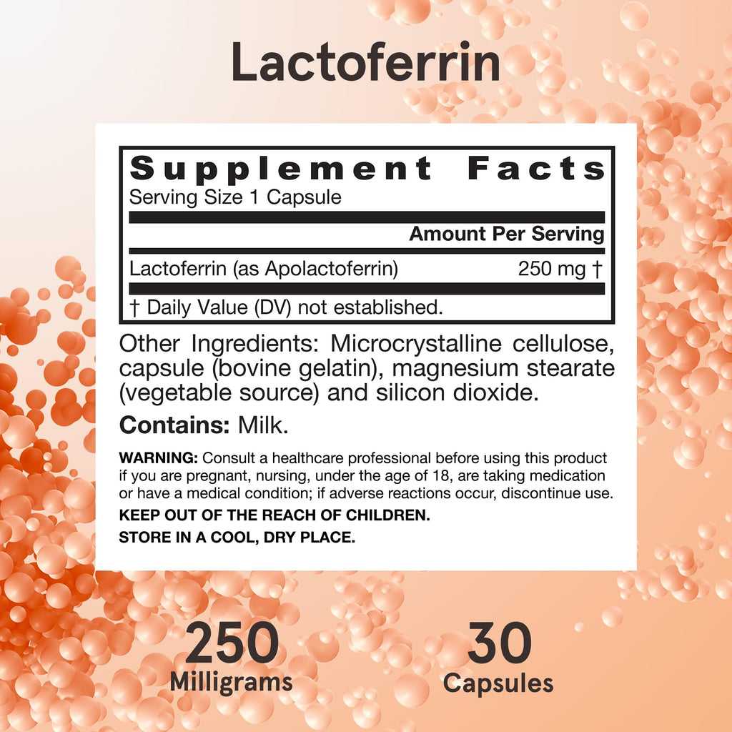 Lactoferrin Supplements 250 mg 30 Capsules R866429