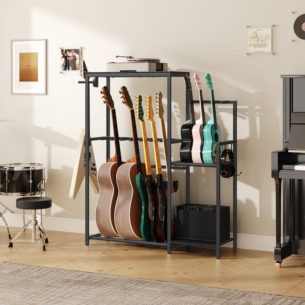 Guitar Stand, Multi-Guitar Rack, AMP Stand, Record Rack D640218