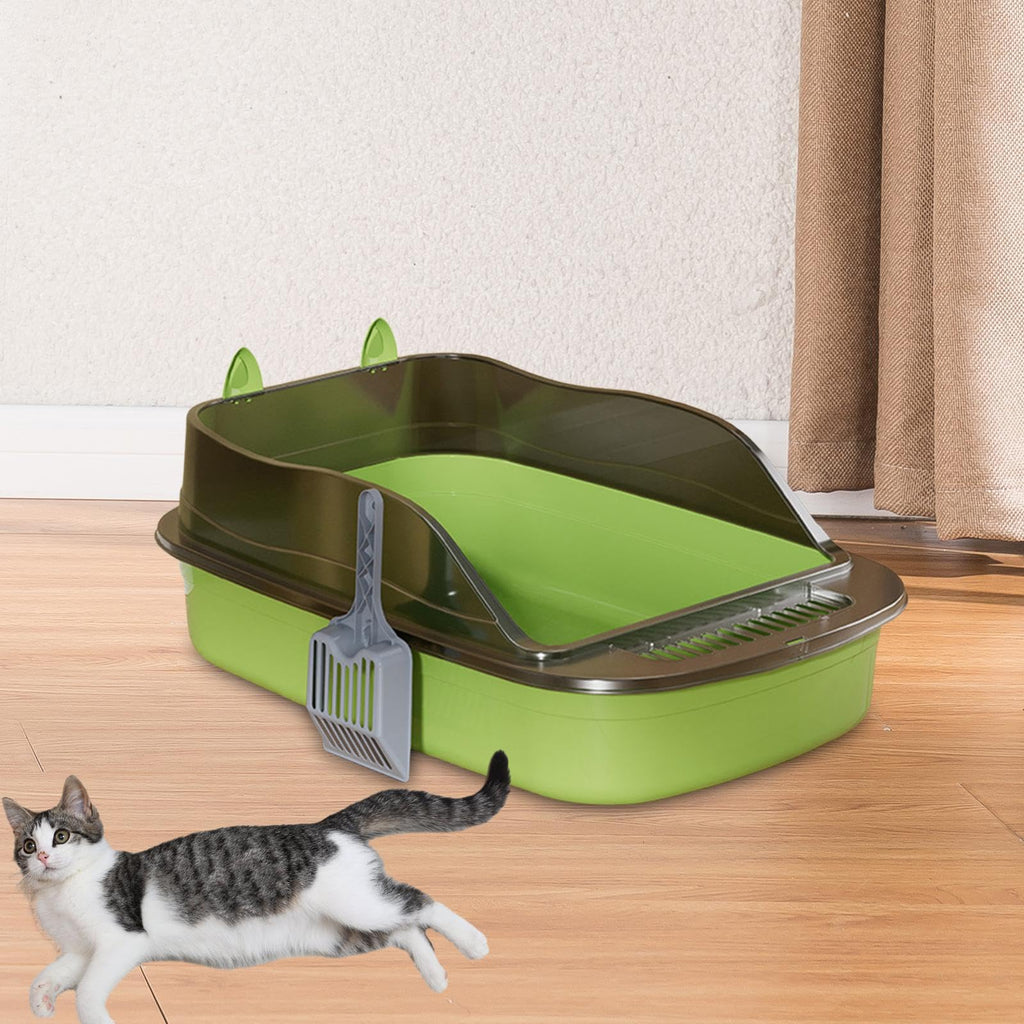 Green Semi Closed Sifting Cat Litter Box Z812