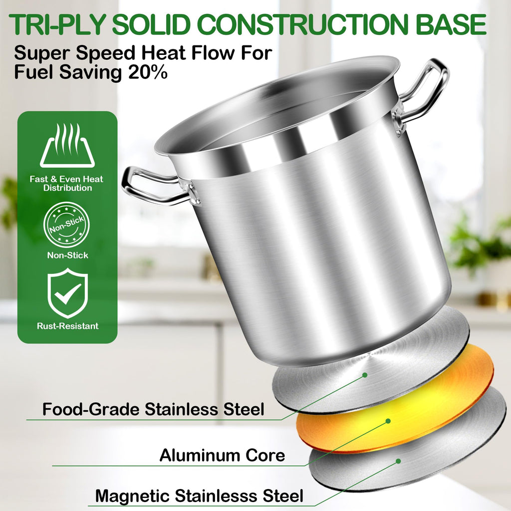 40 Quart Stainless Steel Stockpot with Lid C861767