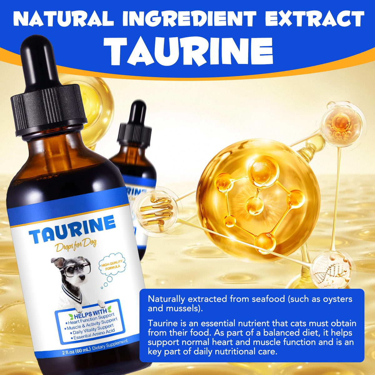 Taurine Liquid Supplement for Dogs 60ml V3055