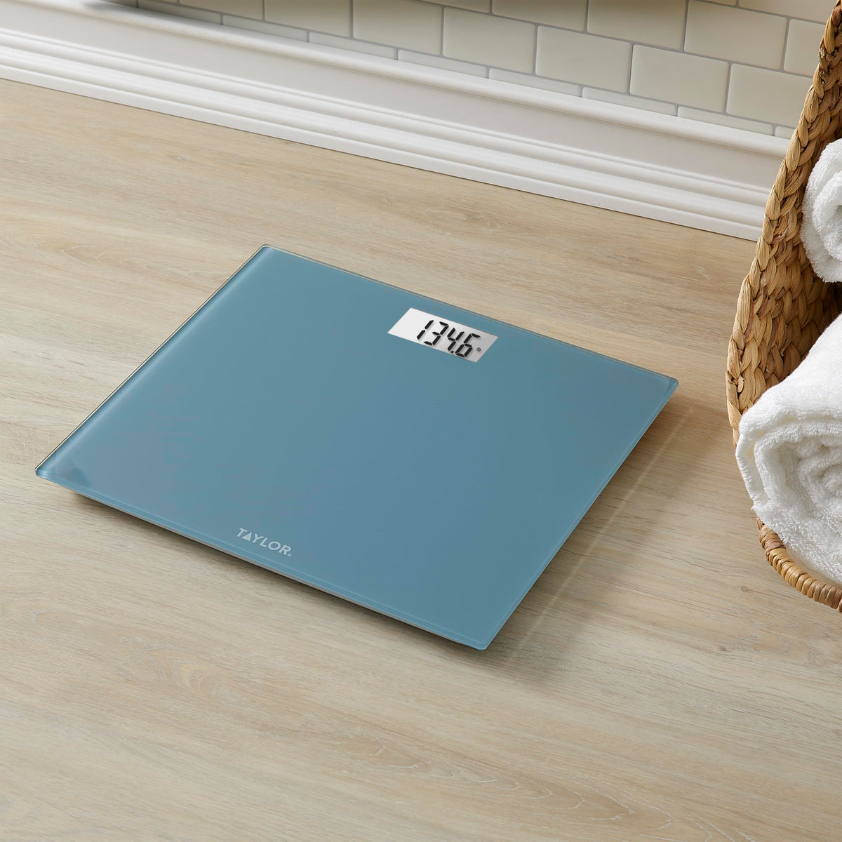 Digital Scale, Extra-Wide 13x15 Glass Platform, Slate Blue G680