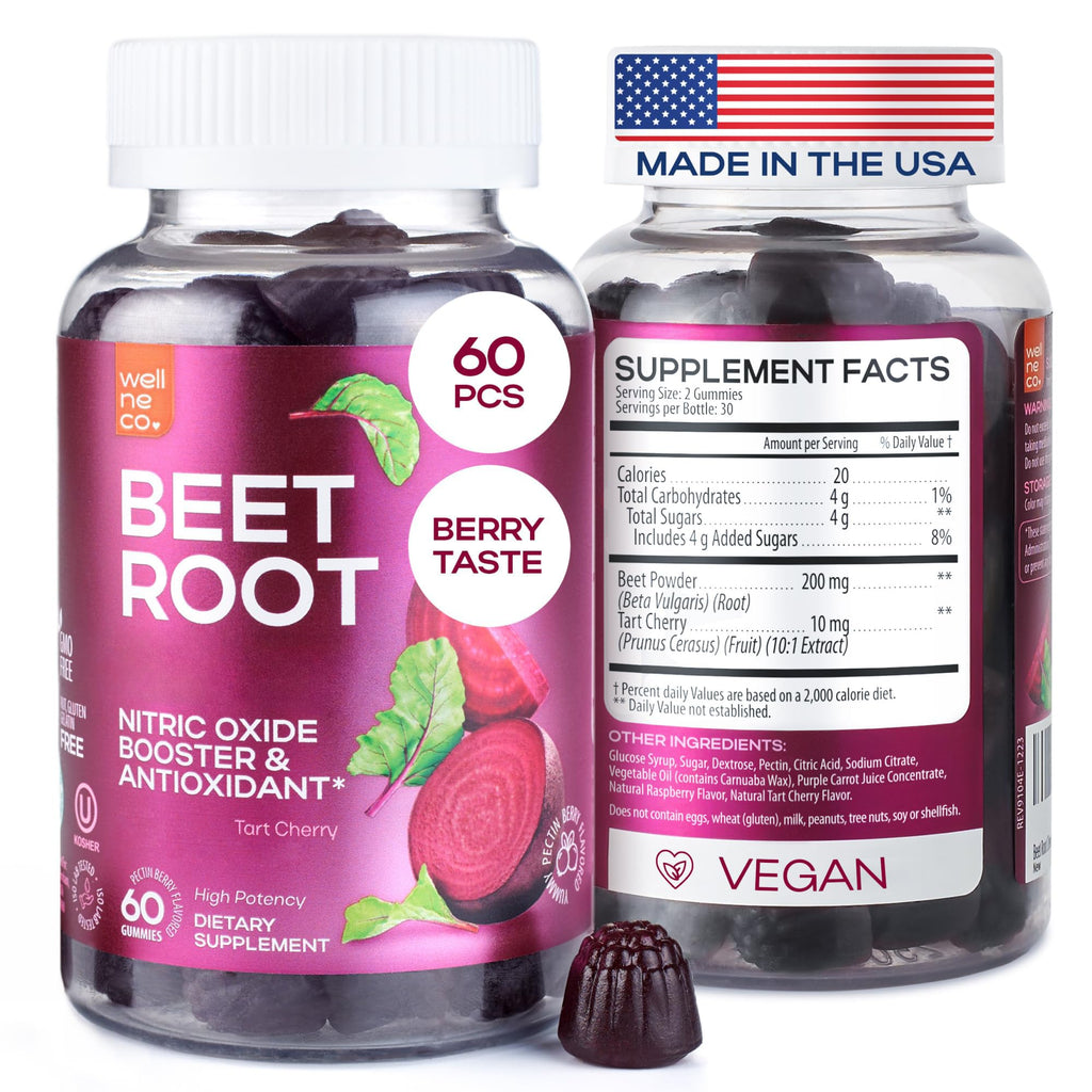 Beet Root Gummies with Tart Cherry, 60 Pcs U212