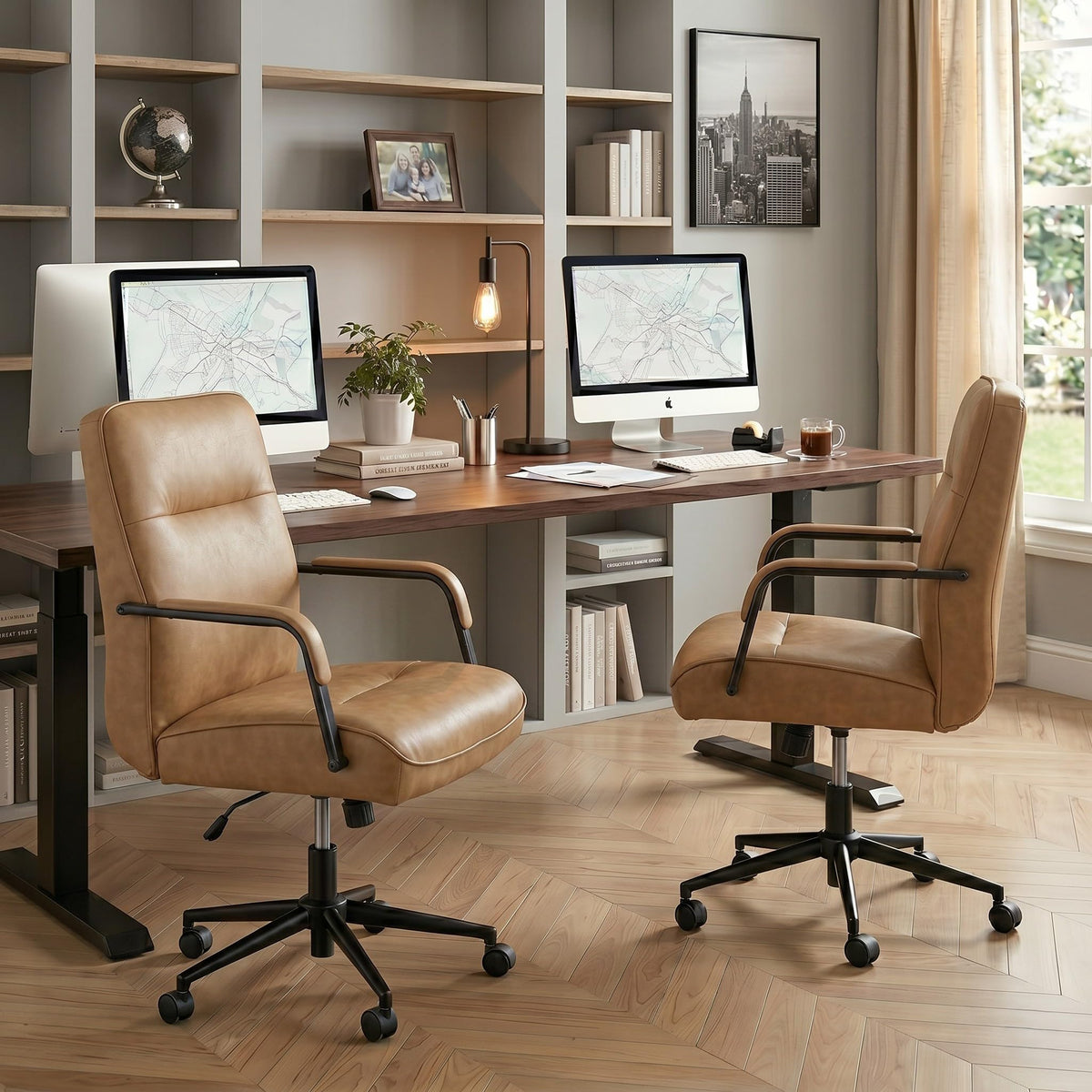 Ergonomic Faux Leather Office Chair with Lumbar Support N823546