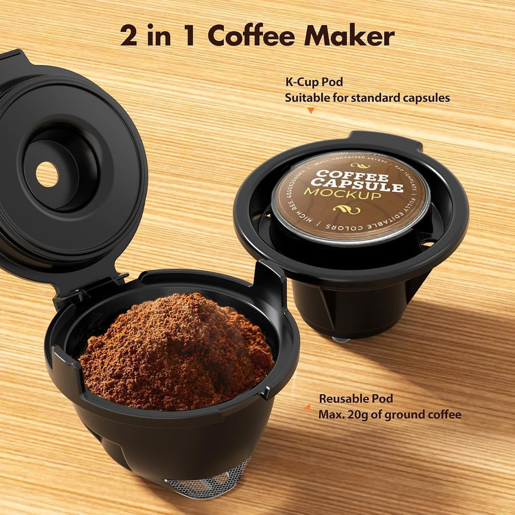 Single Serve 2 in 1 Coffee Maker with 40oz Removable Water Reservoir C467