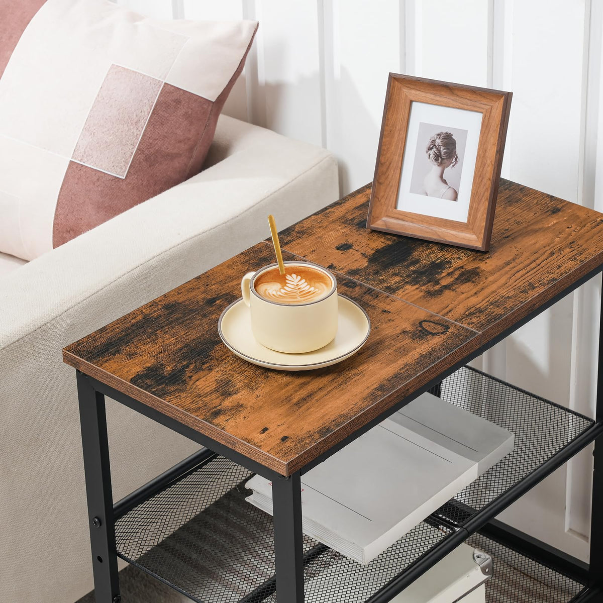 3-Tier Narrow End Table with Adjustable Shelves W41396