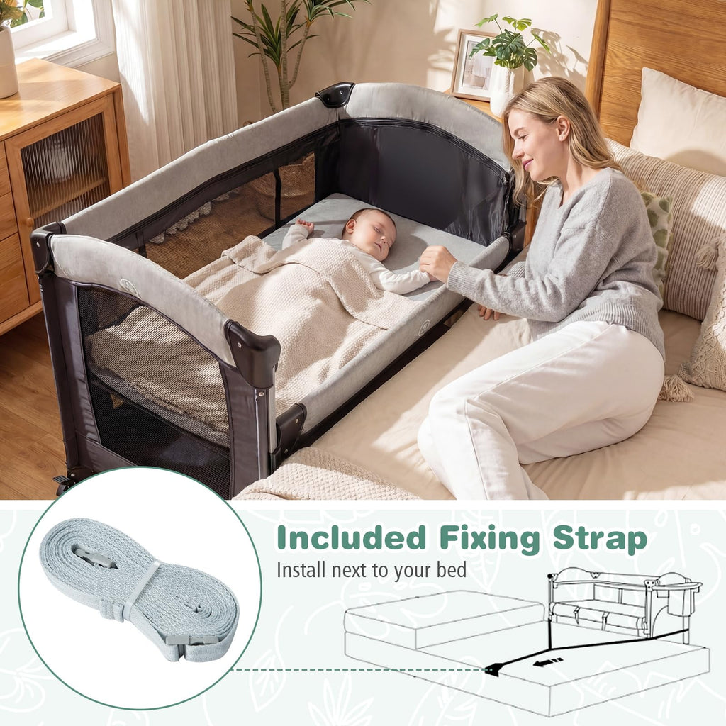 5-in-1 Pack and Play Bassinet Playard with Diaper Changer T54570