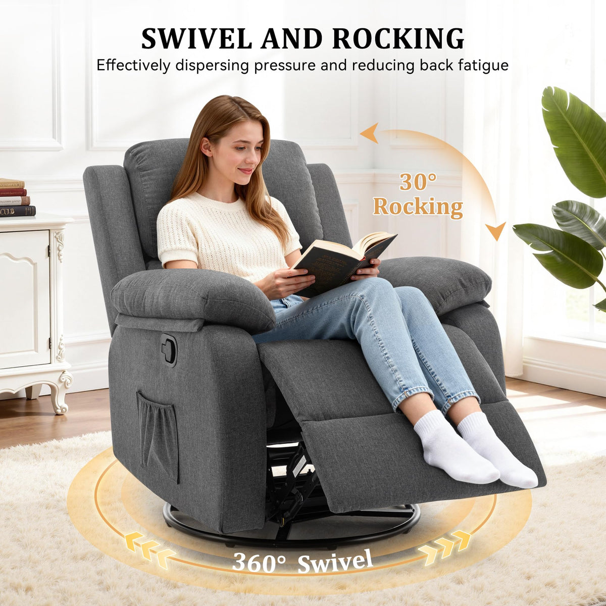 360 Swivel Rocker Recliner Chair Y904