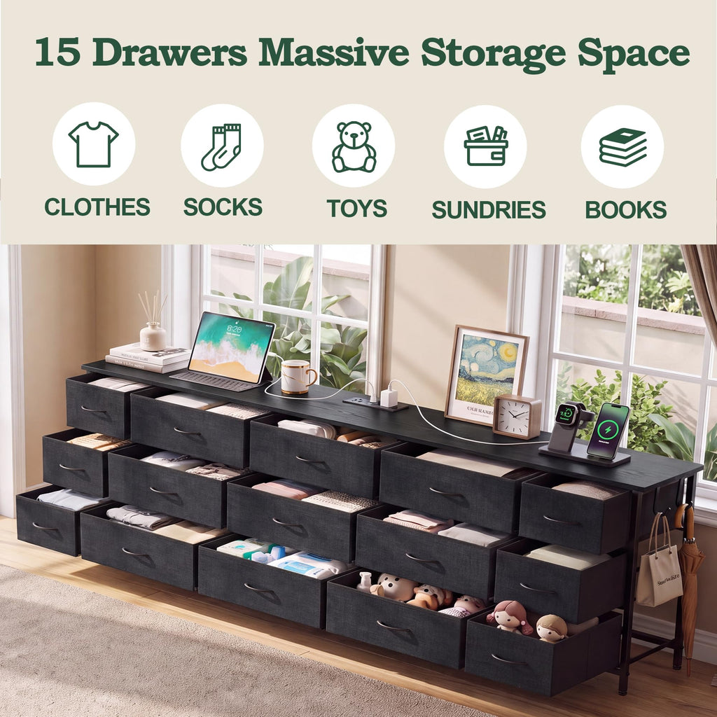 80.7" 15 Drawer Long Dresser H416