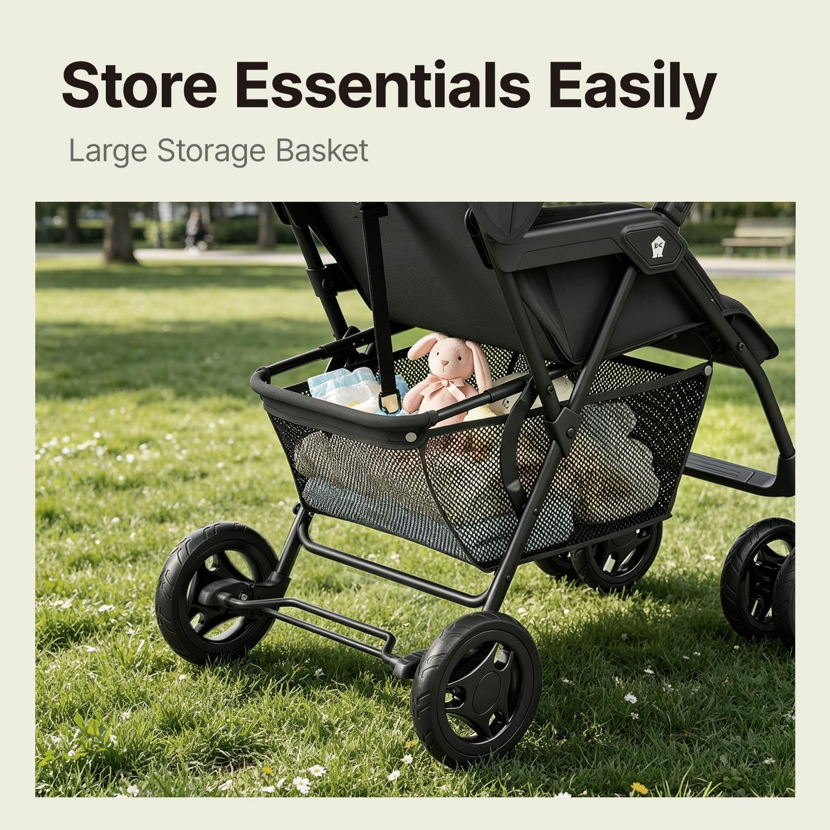Lightweight Travel Stroller with Near-Flat Recline Seat Q7611