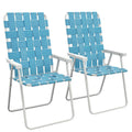 Set of 2 Blue Patio Folding Chairs Y9333