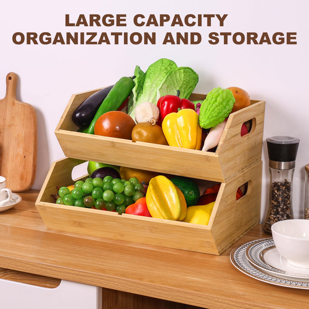 2 Set Bamboo Storage Bins A61556