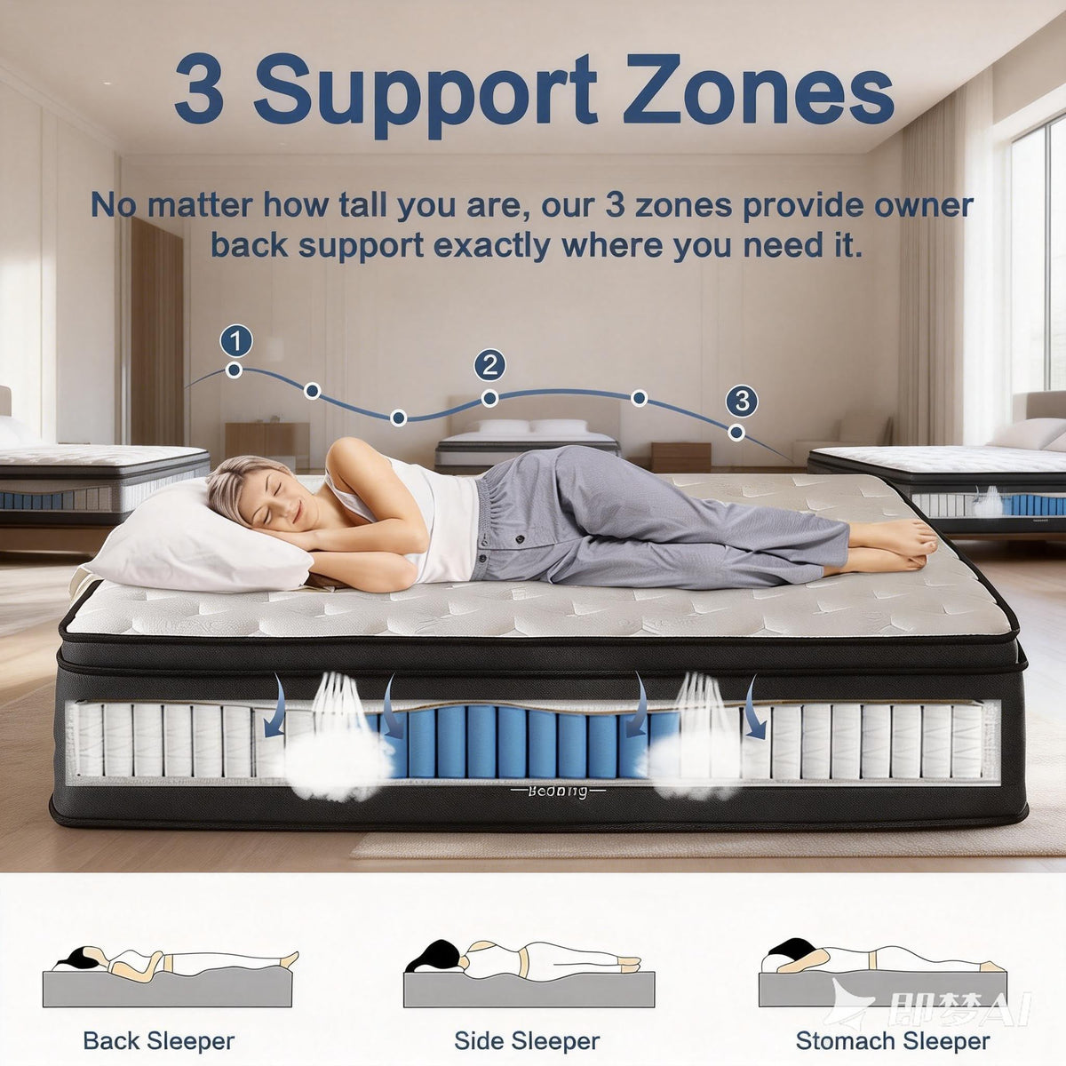 10 Inch Full Size Hybrid Pocket Spring Mattress A1752