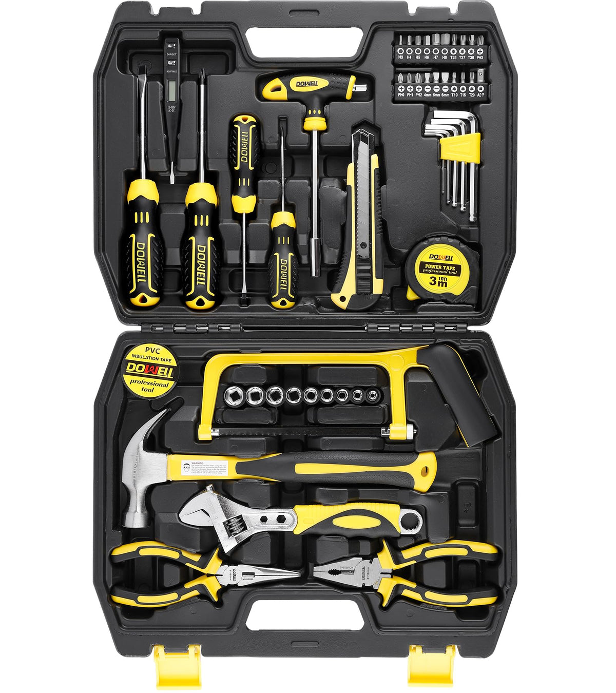 49-Piece Hand Tool Set with Plastic Tool Box D4977
