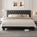 King Size Upholstered Platform Bed with Headboard O832