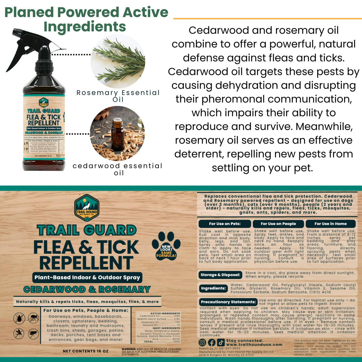 Natural Extra Strength Insect, Flea and Tick Spray 16oz M754
