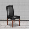 Black LeatherSoft Parsons Chair with Nail Trim M12425