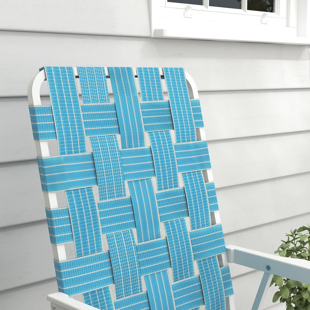 Set of 2 Blue Patio Folding Chairs Y9333
