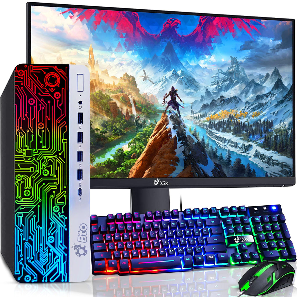 Intel Core i5 16GB DDR4 1TB SSD GT 1030 Gaming Desktop PC with 24 Inch Monitor E672355